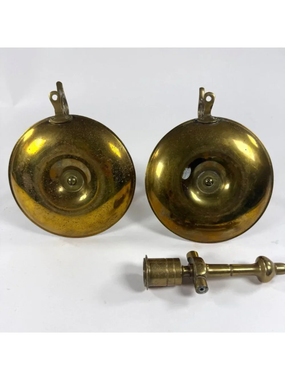 Vintage Brass Gimble Ship Candlestick Holder Swing Taper Candle